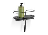 Giese Duschkorb 40603-14 Montage an Brausestange, mit Haken und Duschwischer, schwarz matt