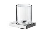 Keuco Edition 90 Square Glashalter 19150019000 komplett mit Echtkristall-Glas, verchromt