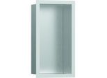 hansgrohe XtraStoris Wandnische 56094700 30x15x10cm, mit Designrahmen, Edelstahl gebürstet, mattweiß