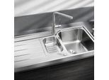 Blanco Spüle 525329 100 x 50 cm, Edelstahl Bürstfinish, reversibel, mit Ablauffernbedienung/Schale