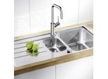 Blanco Spüle 523033 100 x 50 cm, Edelstahl Bürstfinish, reversibel, Ablauffernbedienung mit Drehbetätigung
