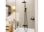 hansgrohe Vernis Blend 240 1jet Showerpipe 26899670 mit Wannenthermostat, mattschwarz