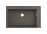 hansgrohe Einbauspüle 43313290 770 x 510 mm, 1 Hauptbecken, Hahnloch vordefiniert, steingrau