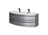 Pelipal Serie 7045 Doppelwaschtisch-Set SET-167-107 St-Gr. Met./St-Gr.,m.Bel., Griff sc., 2A
