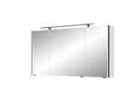 Pelipal Serie 7045 Spiegelschrank SEEA02413G126BA LED-Plus-Aufsatzleuchte, dreitürig, schwarz, 130 cm