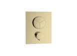 Herzbach Living PUSH square Fertigmontageset 30.803055.2.03 Unterputz-Thermostat, 3 Verbraucher, PVD-gold