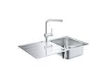 Grohe Einbauspüle-Set 31573SD1 86x50cm, 1 Becken, mit Einhebel-Spültischarmatur, Edelstahl