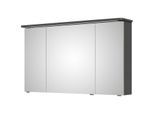 Pelipal Serie 4005 Spiegelschrank 992.821.203 LED-Kranzbeleuchtung, 120x72,2x17cm, Quarzgrau Hochglanz, chrom