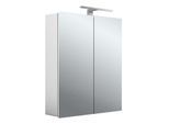 Emco Asis Mee Aufputz-Lichtspiegelschrank 949805050 600 x 746 mm, 2-türig, Aluminium