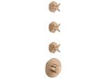 hansgrohe AXOR One Thermostatmodul 48713310 Unterputz, 3 Verbraucher, mit Kreuzgriff, brushed red gold