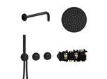 Herzbach MODUL7 Thermostat-Set T-RB250 70.702711.1.12 Wandarm Regenbrause 250mm Schwarz matt