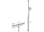 Hansa Hansaoptima Duschsystem 48130331 mit Thermostat, Wandmontage (2-Loch), chrom