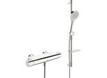 Hansa Hansaoptima Duschsystem 481303310009 mit Thermostat, Wandmontage, Drehumsteller druckunabhängig, chrom
