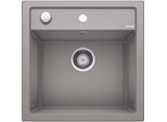 Blanco Spüle 518522 51,5 x 51 cm, PuraDur alumetallic, Ablauffernbedienung mit Drehbetätigung