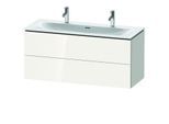 Duravit L-Cube Waschtisch-Unterschrank LC630902222 122 x 48,1 cm, weiß hochglanz, 2 Schubkästen, wandhängend
