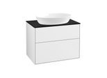 Villeroy und Boch Finion Waschtischunterschrank G99200GF 80x60,3cm, Emotion, Abdeckplatte black matt, Glossy white lacquer