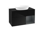 Villeroy und Boch Finion Waschtischunterschrank GA22HGPH 100cm, Abdeckplatte black matt, Emotion, Regale Midnight matt lacquer, Glossy Black Lacquer
