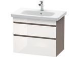 Duravit DuraStyle Waschtisch-Unterschrank DS648102243 73 x 44,8 cm, weiß hochglanz/basalt matt, 2 Schubkästen, wandhängend