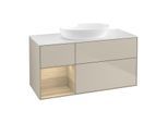 Villeroy und Boch Finion Waschtischunterschrank GA61PCHH 120cm, Abdeckplatte white matt, Emotion, Regale Oak Veneer, Sand Matt Lacquer
