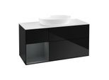 Villeroy und Boch Finion Waschtischunterschrank GA61HGPH 120cm, Abdeckplatte white matt, Emotion, Regale Midnight matt lacquer, Glossy Black Lacquer