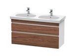 Duravit DuraStyle Waschtisch-Unterschrank DS648602118 115 x 45,3 cm, nussbaum dunkel/weiß matt, 2 Schubkästen, wandhängend
