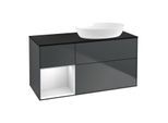 Villeroy und Boch Finion Waschtischunterschrank GA42MTHG 120cm, Abdeckplatte black matt, Emotion, Regale White matt lacquer, Midnight Blue Matt Lacquer
