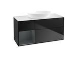 Villeroy und Boch Finion Waschtischunterschrank GA61HGPD 120cm, Abdeckplatte white matt, Emotion, Regale Midnight matt lacquer, Black matt lacquer