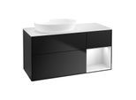 Villeroy und Boch Finion Waschtischunterschrank FA51MTPD 120cm, Abdeckplatte white matt, Regale White matt lacquer, Black matt lacquer