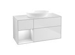 Villeroy und Boch Finion Waschtischunterschrank GA61MTMT 120cm, Abdeckplatte white matt, Emotion, Regale White matt lacquer, White matt lacquer