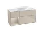 Villeroy und Boch Finion Waschtischunterschrank GA61HHHH 120cm, Abdeckplatte white matt, Emotion, Regale sand matt lacquer, Sand Matt Lacquer