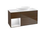 Villeroy und Boch Finion Waschtischunterschrank GA61MTGN 120cm, Abdeckplatte white matt, Emotion, Regale White matt lacquer, Walnut veneer