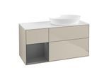 Villeroy und Boch Finion Waschtischunterschrank GA41GKHH 120cm, Abdeckplatte white matt, Emotion, Regale Anthracite matt lacquer, Sand Matt Lacquer