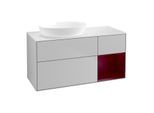 Villeroy und Boch Finion Waschtischunterschrank GA51HBGJ 120cm, Abdeckplatte white matt, Emotion, Regale Peony matt lacquer, Light grey matt