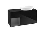 Villeroy und Boch Finion Waschtischunterschrank GA42GKPH 120cm, Abdeckplatte black matt, Emotion, Regale Anthracite matt lacquer, Glossy Black Lacquer