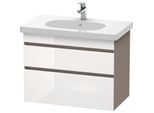 Duravit DuraStyle Waschtisch-Unterschrank DS648402243 80 x 45,3 cm, weiß hochglanz/basalt matt, 2 Schubkästen, wandhängend