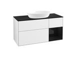 Villeroy und Boch Finion Waschtischunterschrank GA72PHGF 120cm, Abdeckplatte black matt, Emotion, Regale Glossy black lacquer, Glossy white lacquer