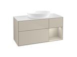 Villeroy und Boch Finion Waschtischunterschrank GA71HHHH 120cm, Abdeckplatte white matt, Emotion, Regale sand matt lacquer, Sand Matt Lacquer