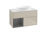 Villeroy und Boch Finion Waschtischunterschrank GA11GKHH 100cm, Abdeckplatte white matt, Emotion, Regale Anthracite matt lacquer, Sand Matt Lacquer