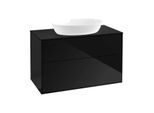 Villeroy und Boch Finion Waschtischunterschrank FA0200PH 100x60,3cm, Abdeckplatte black matt, Glossy Black Lacquer
