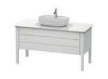 Duravit Luv Waschtischunterschrank LU956603636 138,8x57x74,3cm, Weiß Seidenmatt, 1 Schubkasten, 1 Auszug, stehend