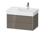 Duravit XSquare Waschtisch-Unterschrank XS416908989 78,4x39,7x46cm, 2 Schubkästen, Flannel Grey hochglanz