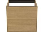 Ideal Standard Conca Waschtisch-Unterschrank T4355Y6 ohne Waschtisch-Platte, 2 Auszüge, 60x50,5x54 cm, Eiche hell Furnier
