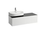 LAUFEN Sonar Schubladenelement/Sideboard H4054520341431 117,5x34x45,5cm, Ausschnitt links, Weiß matt/Nero Marquina