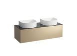 LAUFEN Sonar Schubladenelement/Sideboard H4054240341401 117,5x34x45,5cm, Ausschnitt links/rechts, Gold/Nero Marquina