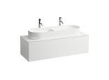 LAUFEN Sonar Schubladenelement/Sideboard H4054710341701 117,5x34x45,5cm, Ausschnitt Mitte, Doppelwaschtisch, Weiß matt
