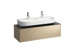 LAUFEN Sonar Schubladenelement/Sideboard H4054610341401 117,5x34x45,5cm, Ausschnitt Mitte, Aufsatzwaschtisch, Gold/Nero Marquina