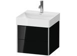 Duravit XSquare Waschtisch-Unterschrank XS416004040 48,4x39,7x46cm, 2 Schubkästen, schwarz hochglanz