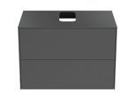 Ideal Standard Conca Waschtisch-Unterschrank T3941Y2 mit Ausschnitt, 2 Auszüge, 80x50,5x55 cm, mittig, Anthrazit matt lackiert