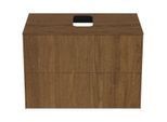 Ideal Standard Conca Waschtisch-Unterschrank T3941Y5 mit Ausschnitt, 2 Auszüge, 80x50,5x55 cm, mittig, Walnuss dunkel Furnier