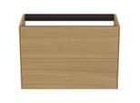 Ideal Standard Conca Waschtisch-Unterschrank T4352Y6 ohne Waschtisch-Platte, 2 Auszüge, 80x37x54 cm, Eiche hell Furnier